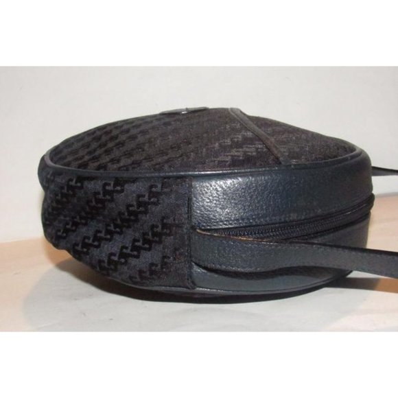 Gucci Vintage Navy Blue Canteen Style Dark Diagonal Square Print Canvas - Picture 11 of 12